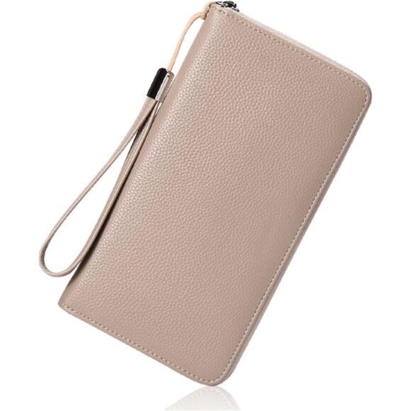 New Womens Wallet RFID Blocking Leather Zip Around Wallet Large Capacity - Picture 6 of 7